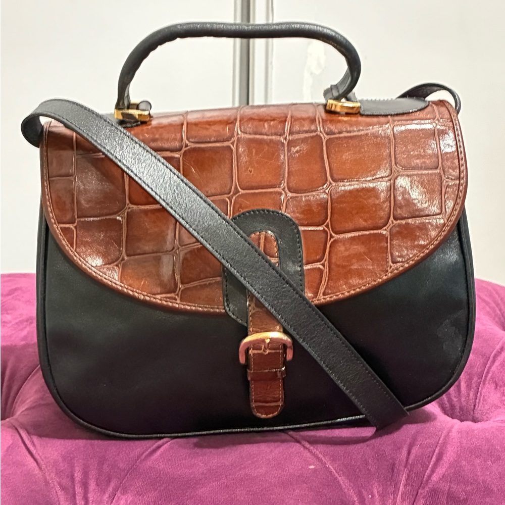 Vintage DAMTON bag made in Columbia genuine leather crossbody